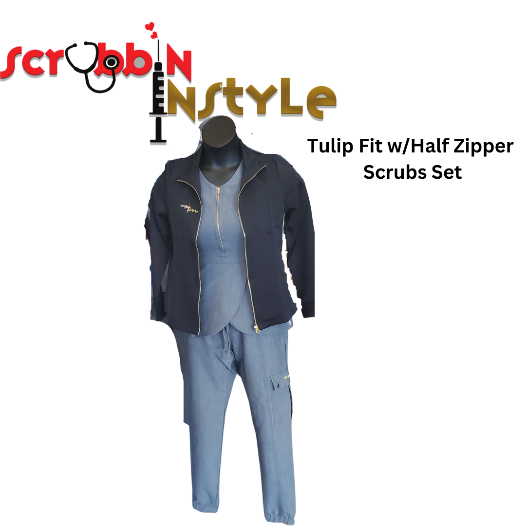 Tulip Fit w/Half Zipper Scrubs Set